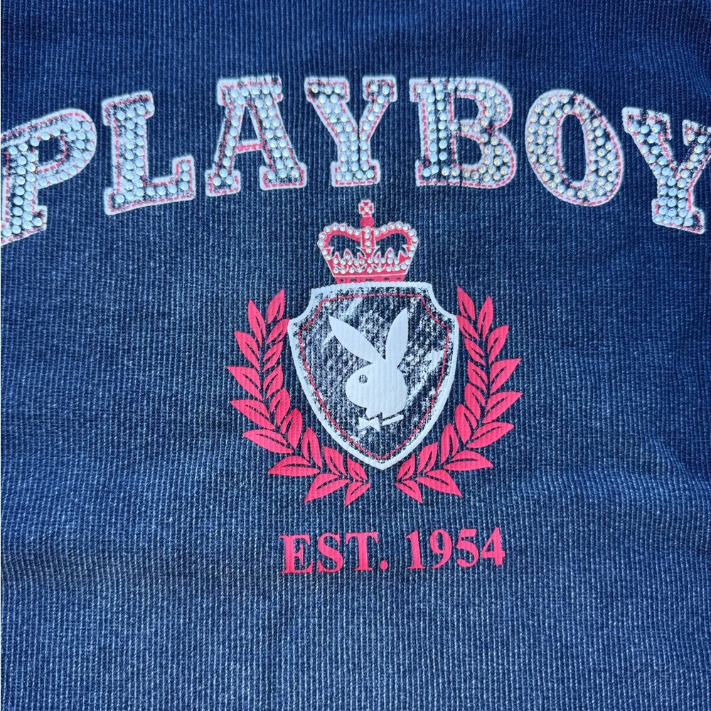 PLAYBOY Navy Mineral-Wash Emblem Tank - Picture 4 of 6